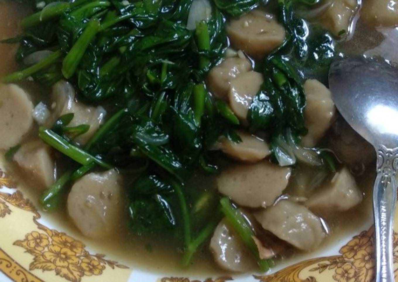 Capcay kangkung bakso