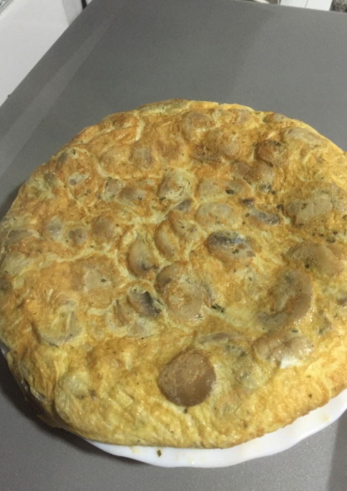 Una foto de Tortilla de champiñones especial
