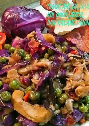 Foto resep Tumis jamur,kol ungu,kacang polong hijau