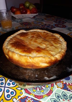 Una foto de Tarta de jamón y queso baja en sodio y light
