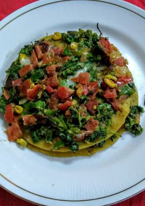 A picture of Green chilla roti.