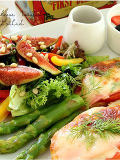 【影音】芝士素火腿面包配無花果沙拉 的食譜成品照片