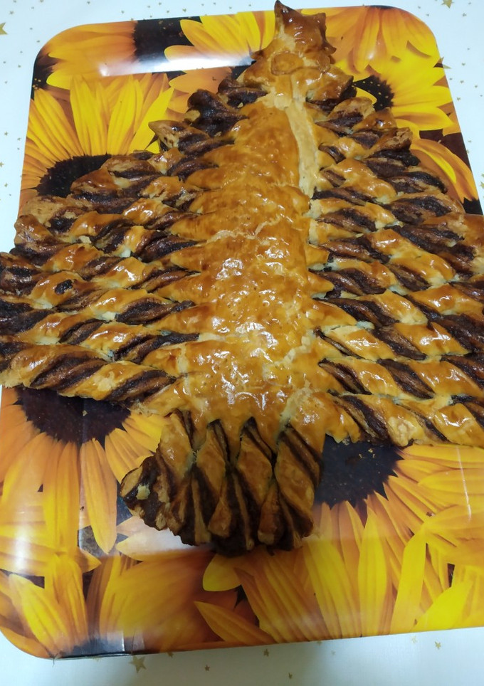 Una foto de Árbol de hojaldre y nutella