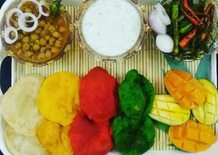 Step-by-Step Guide to Prepare Speedy Choley with Colourful Poorie and Cucumber Raita