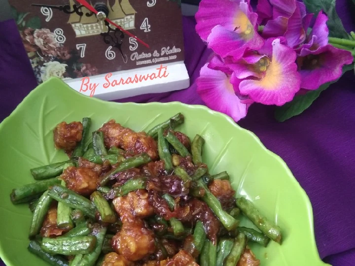 Langkah Gampang Membuat Resep Oseng kacang panjang tempe yang Uenak Anti Ribet, Uenak Banget