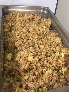 A picture of Chicken fried rice.