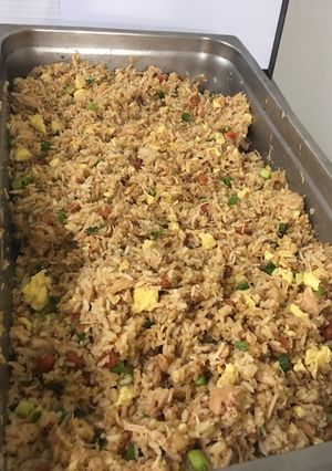 A picture of Chicken fried rice.
