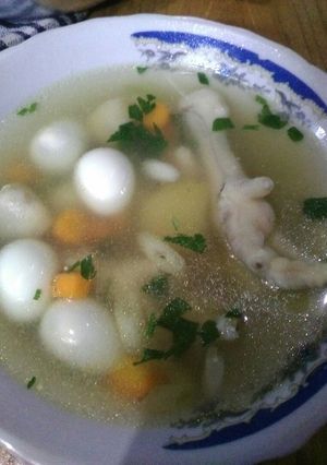 Foto resep Sop ceker telur puyuh simpel
