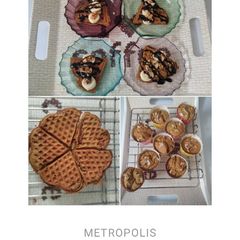 A picture of Healthy Barley Flour Waffles and Cupcakes.