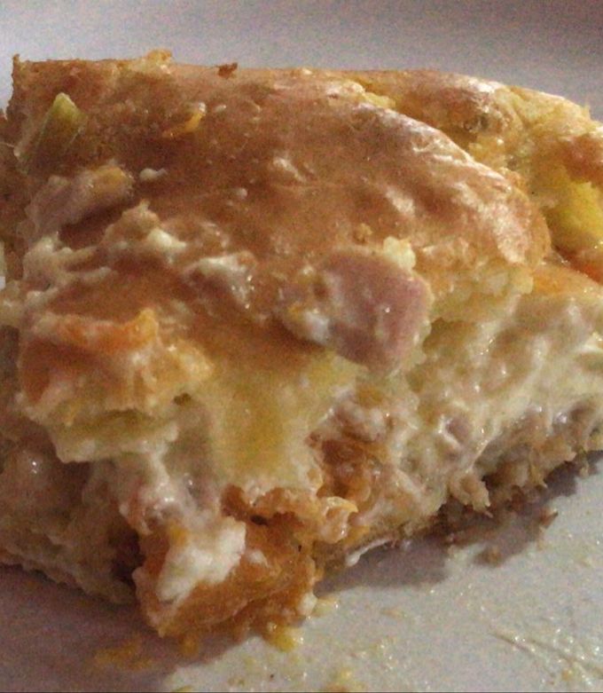 Una foto de Pastel de pollo con masa licuada