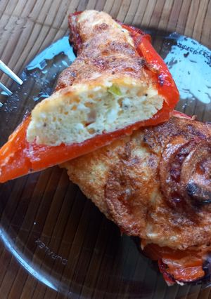 Töltött-sült paprika - Ch csökkentett recept fotója