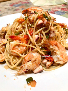 Foto resep Spaghetti Smoky Eyes With Seafood