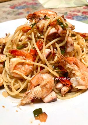 Foto resep Spaghetti Smoky Eyes With Seafood