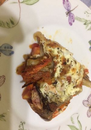 Una foto de Hojaldre de verduras y pescado