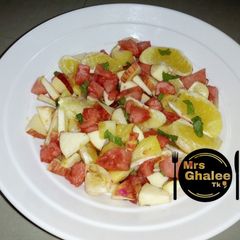 A picture of Mint leave easy fruits salad.