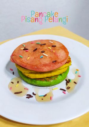 Foto resep Pancake Pisang Pelangi 4 Bahan