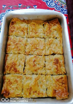 A picture of Phyllo Meat Pie (Egyptian Goulash with Ground Beef).