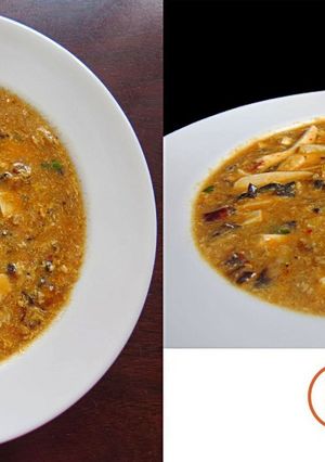 A picture of Chinese Hot & Sour Soup.