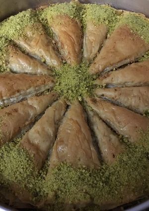 صورة لوصفة بقلاوة بالفستق