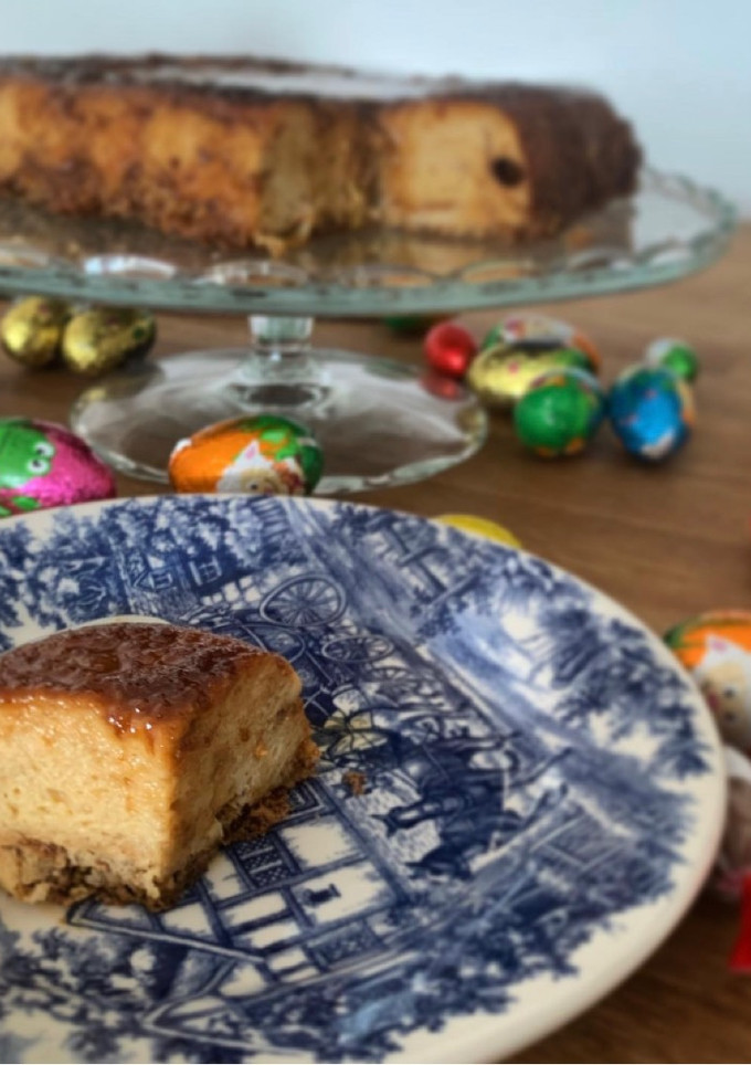 Una foto de Pan de Calatrava con restos de mona de Pascua y toña