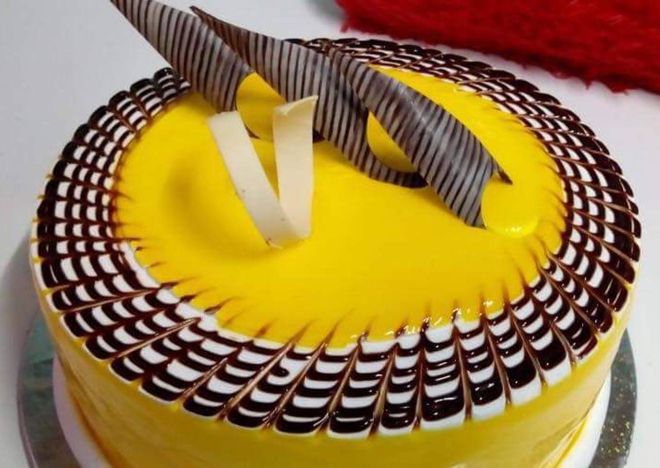 Mango chocolate miror cake