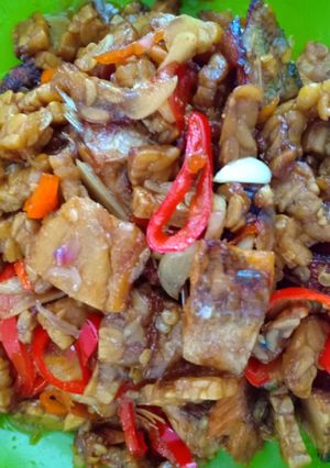 Foto resep Oseng Tempe Ikan Asin pedas manis