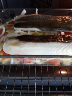 Una foto de Bacalao al horno