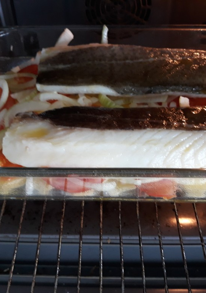 Una foto de Bacalao al horno