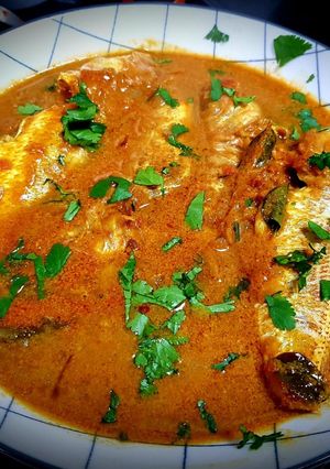 A picture of Cumin Red Snapper Fish curry.
