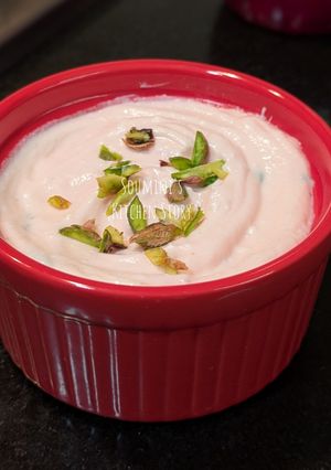 A picture of Rose Shrikhand.