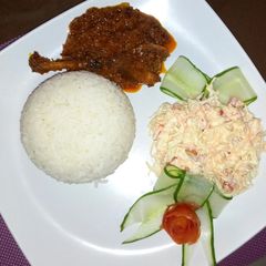 A picture of Rice and stew.