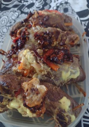 Una foto de Envuelto de carne y verduras! Saludable