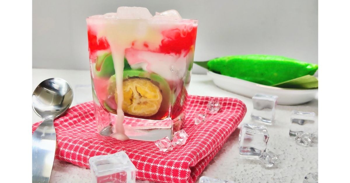 Es Pisang Ijo in jar