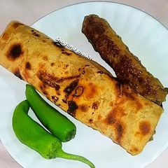 Seekh kabab roll paratha A picture of Seekh kabab roll paratha.