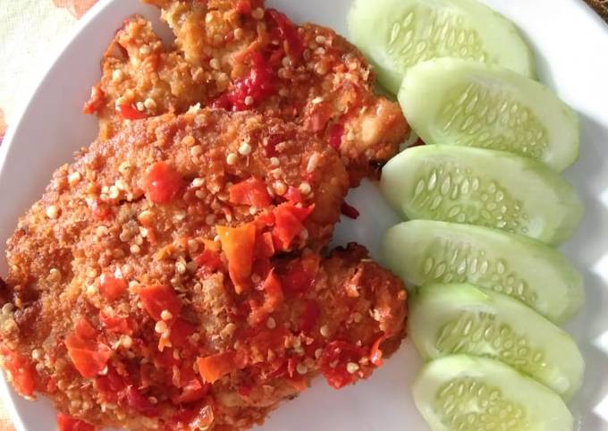 Ayam katsu sambel geprek