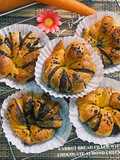 Carrot Bread Filled with Chocolate Almond Cheese