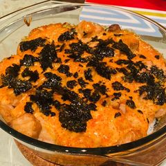 A picture of Salmon Mentai Rice.