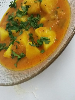 A picture of Potato Curry#cookingwithtomatorecipecontest.