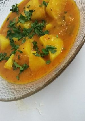 A picture of Potato Curry#cookingwithtomatorecipecontest.