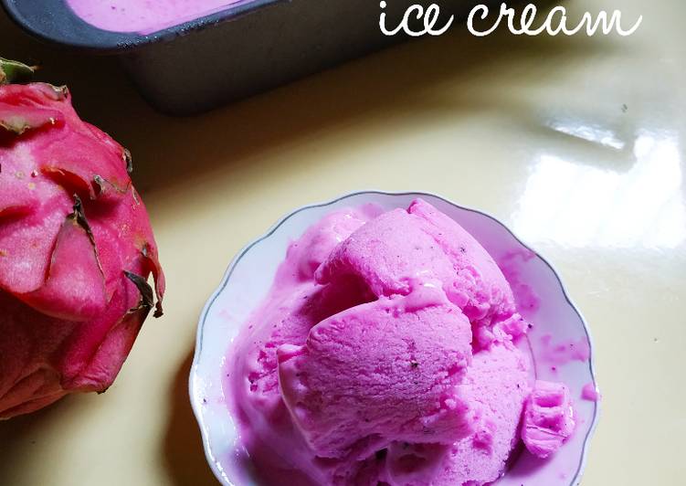 Resep 🍨 DRAGON FRUIT ICE CREAM 🍨 yang Lezat Sekali