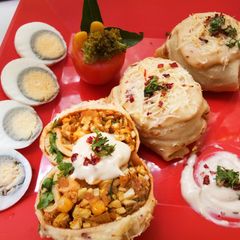 A picture of Crepe Egg Kebab.