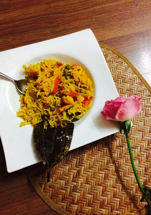 A picture of Vegetable Biryani.