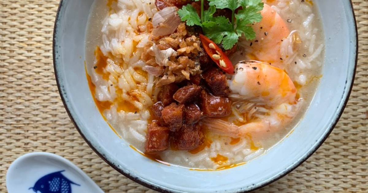 ThaiSpanish rice congee (Chorizo and prawns rice soup) Recipe by Yui