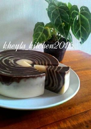 Foto resep Puding Roti Tawar Zebra tanpa telur + mentega