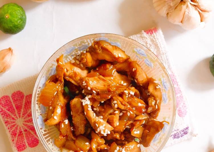 Resep Ayam Suwir Saus Teriyaki yang Bikin Ngiler