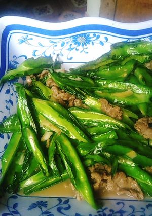 Hình của món Đậu rồng xào thịt bò.