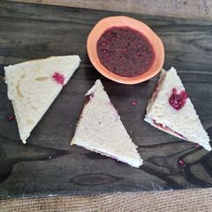 Pomegranate jam with bread A picture of Pomegranate jam with bread.