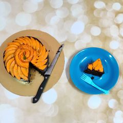 A picture of Chocolate Mango Cake.