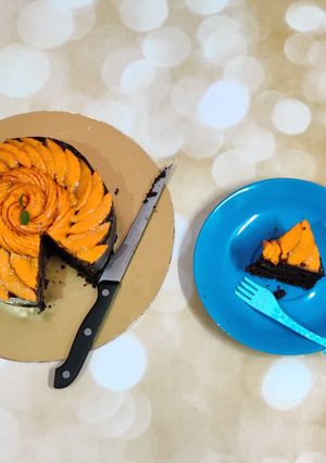 A picture of Chocolate Mango Cake.