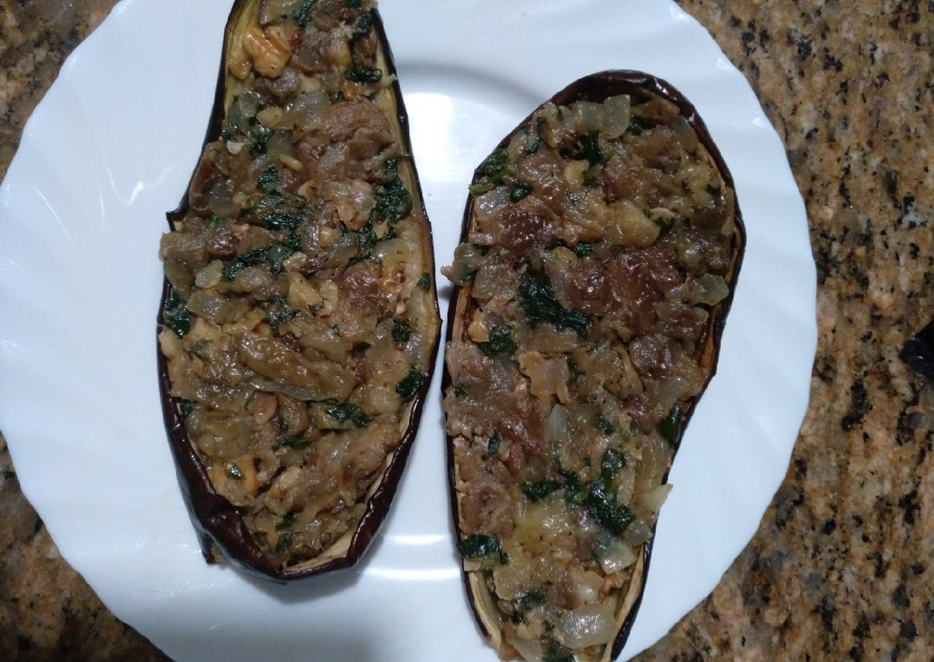 Berenjenas rellenas solo verduras